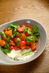 Poached egg with pickled vegetables