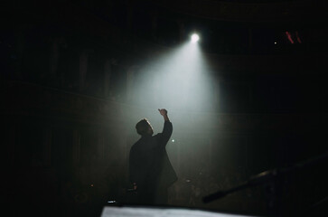 artist on stage back view