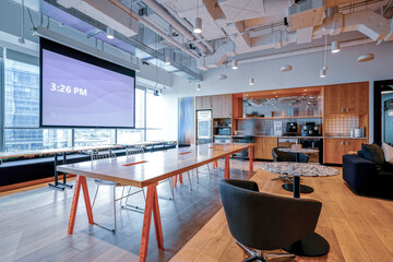 Interior of modern entrance lobby in modern office building