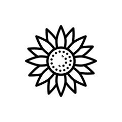 Sunflower line color icon. Isolated vector element.