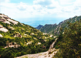 Landscape from Montserrat near Barcelona, Spain in summer