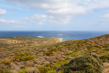 Fototapeta na wymiar Northern coast of beautiful Ios Island. Cyclades Islands, Greece