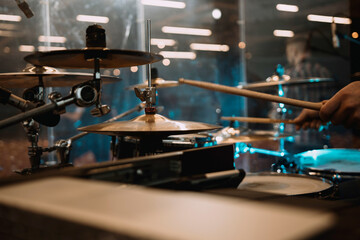 drummer on stage clos up