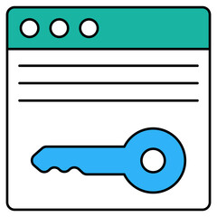 Secure website icon in flat design