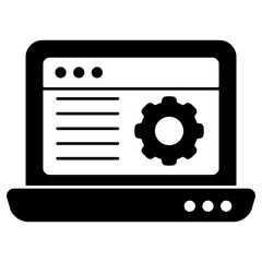 Web setting icon in solid design