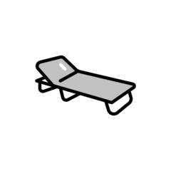 Bed folding line color icon. Isolated vector element.