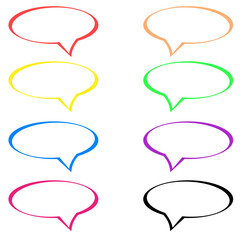 Obraz premium Speech bubbles flat jpeg icons set. Chat bubbles flat colorful icons set Chat icon. One of set web icons Chat icon. Voice speech bubble jpg icon. Messages icon.Communicate symbol. Dialogue 