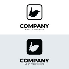 Silhouette of bird logo design inspiration