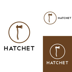 Axe logo/hatchet logo with concept design vector illustration template.
