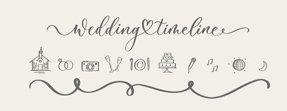Wedding Timeline menu on wedding day.