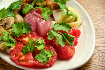 Trout flakes with avocado diced