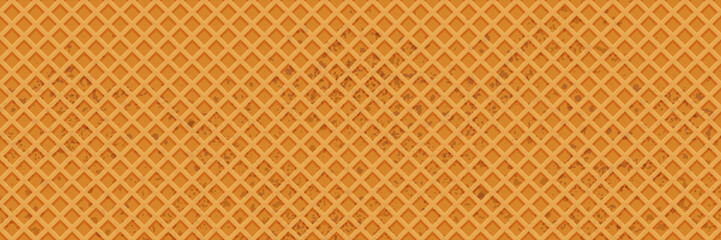 Wafer seamless horizontal pattern. Texture sweet food. Vector Illustration