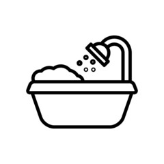 bathtub new icon simple vector
