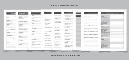 Email and Password Tracker Log Book