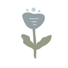 Abstract neurtral pale color different single stylish flat flower