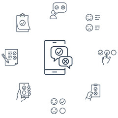 survey icons set . survey pack symbol vector elements for infographic web