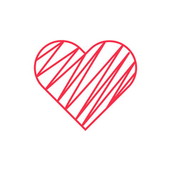 Fototapeta na wymiar love icon. red heart isolated on white