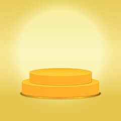 3d yellow podium platform product display mockup