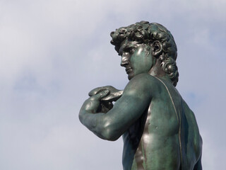 Italia, Toscana, Firenze, piazzale Michelangelo, copia del David di Michelangelo restaurato.