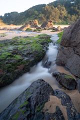sunset in the beach of Laga, basque country