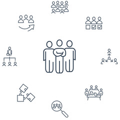 Team Work icons set . Team Work pack symbol vector elements for infographic web