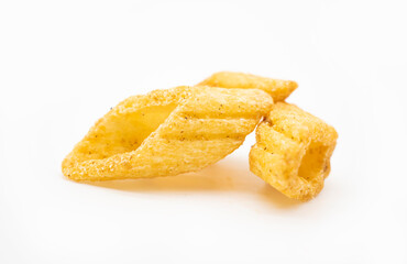 corn chips close up isolate on white background