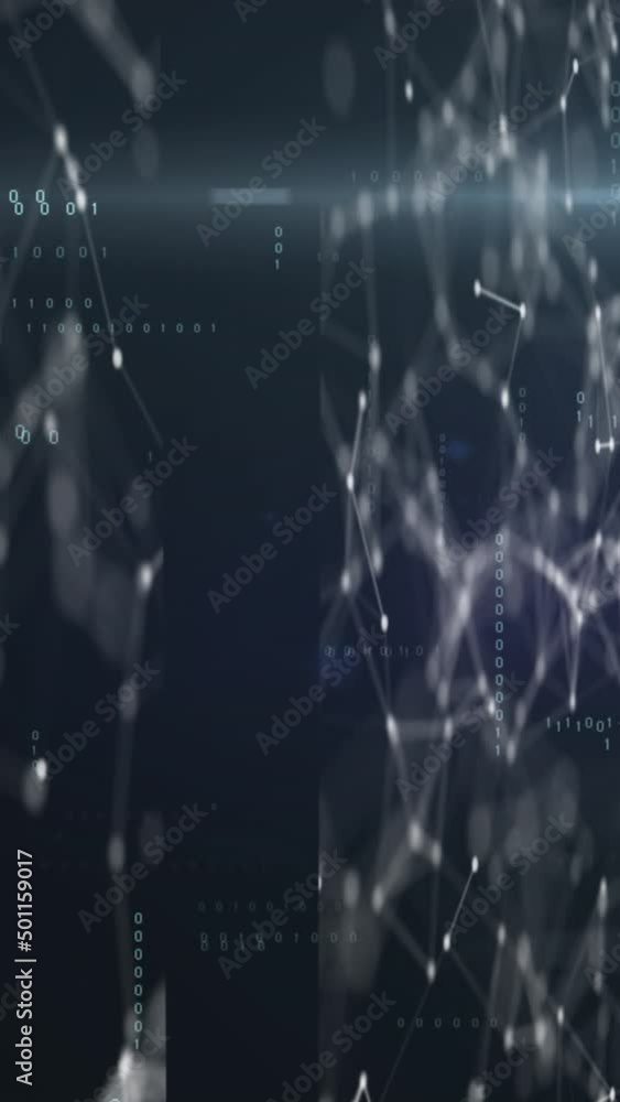 Poster animation of data processing over shapes