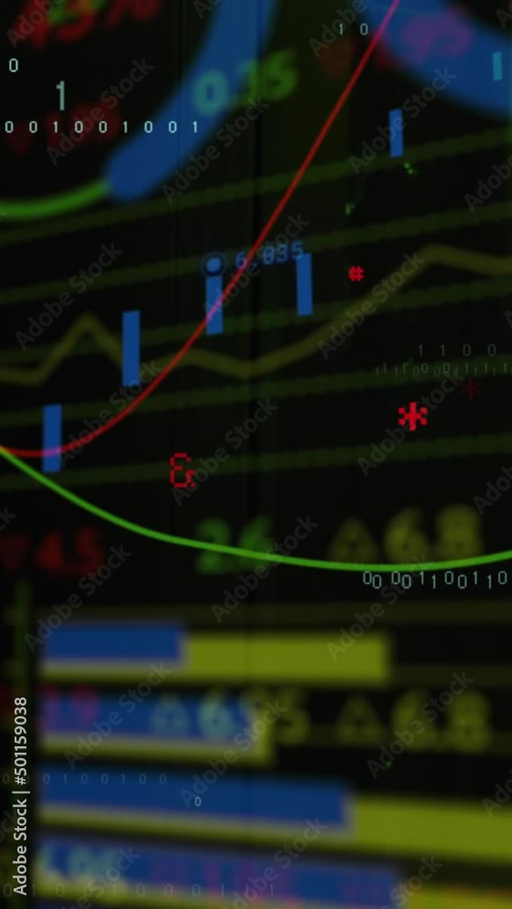 Poster animation of data processing over server room