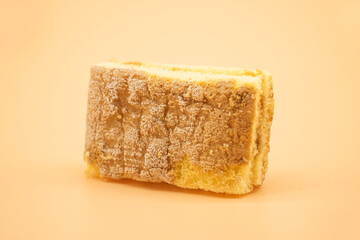 mini cake isolate on colorful background,