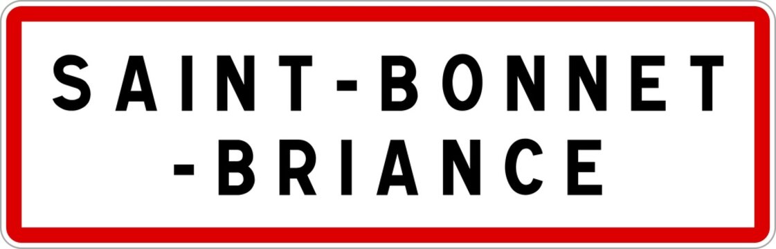 Panneau entr&eacute;e ville agglom&eacute;ration Saint-Bonnet-Briance / Town entrance sign Saint-Bonnet-Briance