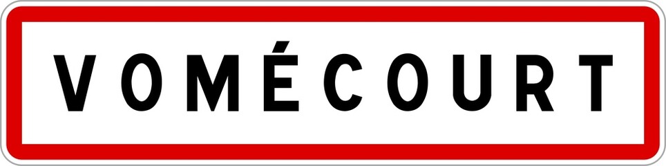Panneau entrée ville agglomération Vomécourt / Town entrance sign Vomécourt