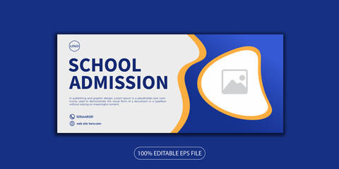 School Admission social media, web banner, facebook cover design 