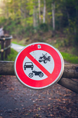 Regulatory road traffic prohibition sign