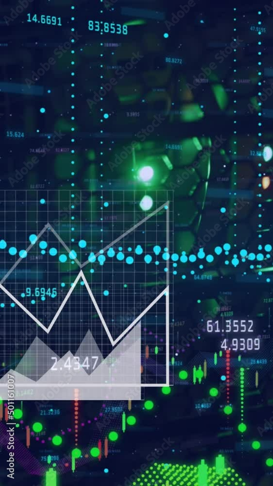 Poster animation of data processing over server room