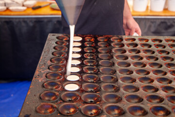 stroopwafel typical Dutch biscuit with fruit syrup