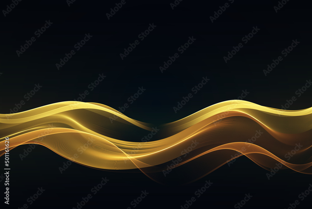 Poster abstract shiny golden wave design element.transparent shiny wave background.