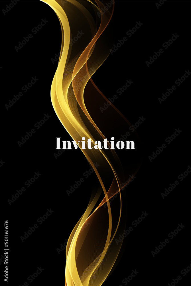 Poster abstract shiny golden wave design element.transparent shiny wave background.