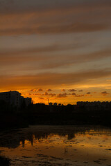 sunset over the river