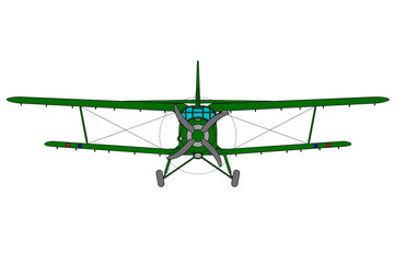 Vista frontal de avión de transporte biplano © alfonsosm