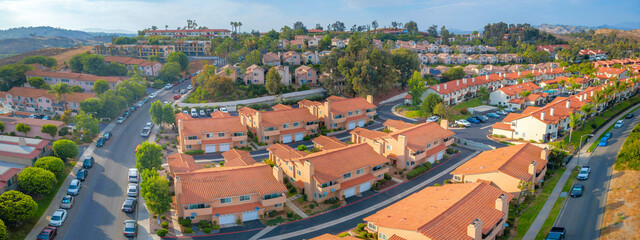 Single family and multi-family homes at Double Peak Park in San Marcos, California