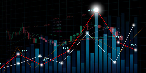 Businessman plan graph growth and increase of chart positive indicators in his business