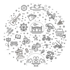 City park banner. Illustration