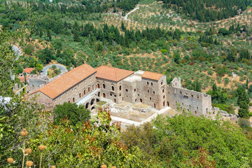 Fototapeta na wymiar The Palace of the Despots at the upper Town of Mystras