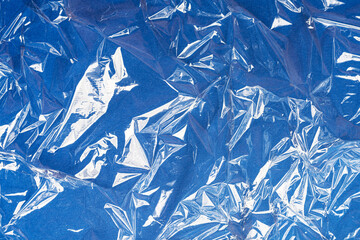 crumpled transparent plastic sheet