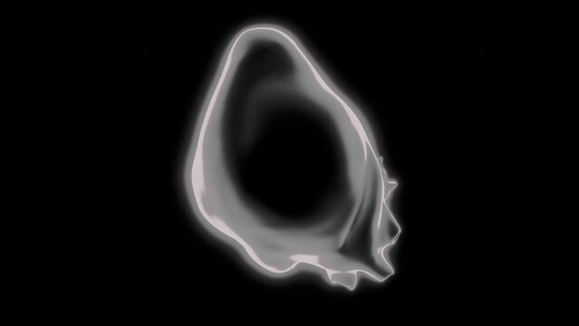 3D model of glowing heart. Design. Glowing model of heart rotates and beats on black background. Living heart pulsates and beats with neon glow