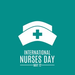 vector illustration of a nurse's hat suitable for international nurses day. Isolated on green background
