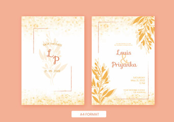 floral watercolor wedding invitation