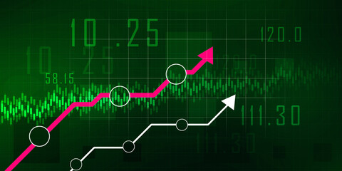 Obraz premium 2d rendering Stock market online business concept. business Graph 