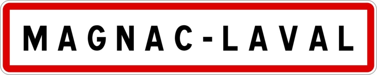Panneau entrée ville agglomération Magnac-Laval / Town entrance sign Magnac-Laval