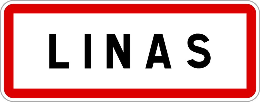 Panneau entr&eacute;e ville agglom&eacute;ration Linas / Town entrance sign Linas